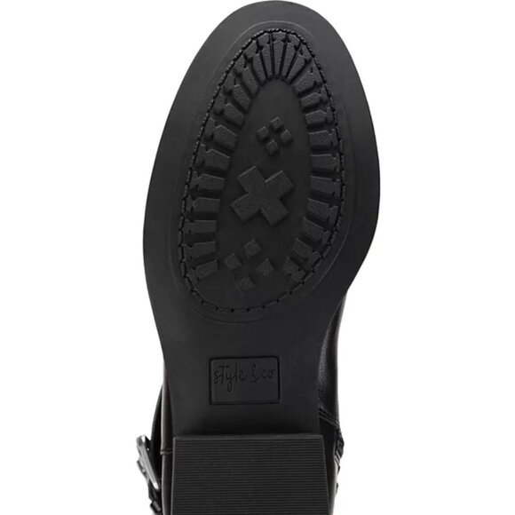 Women's Maliaa Buckled Riding Boots Size 5.5M, Black NEW - Picture 4 of 5